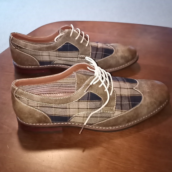 Men's Ferro Aldo Casual Plaid Brogue Oxford Casual Leather or Dress Shoe… - Picture 3 of 7